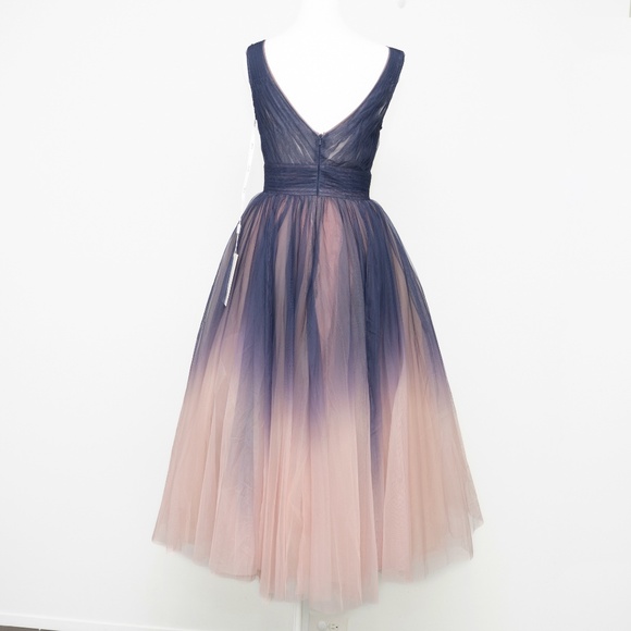 Mac Duggal - Ombre  Tulle A-Line Midi Dress 20403 - Picture 3 of 14